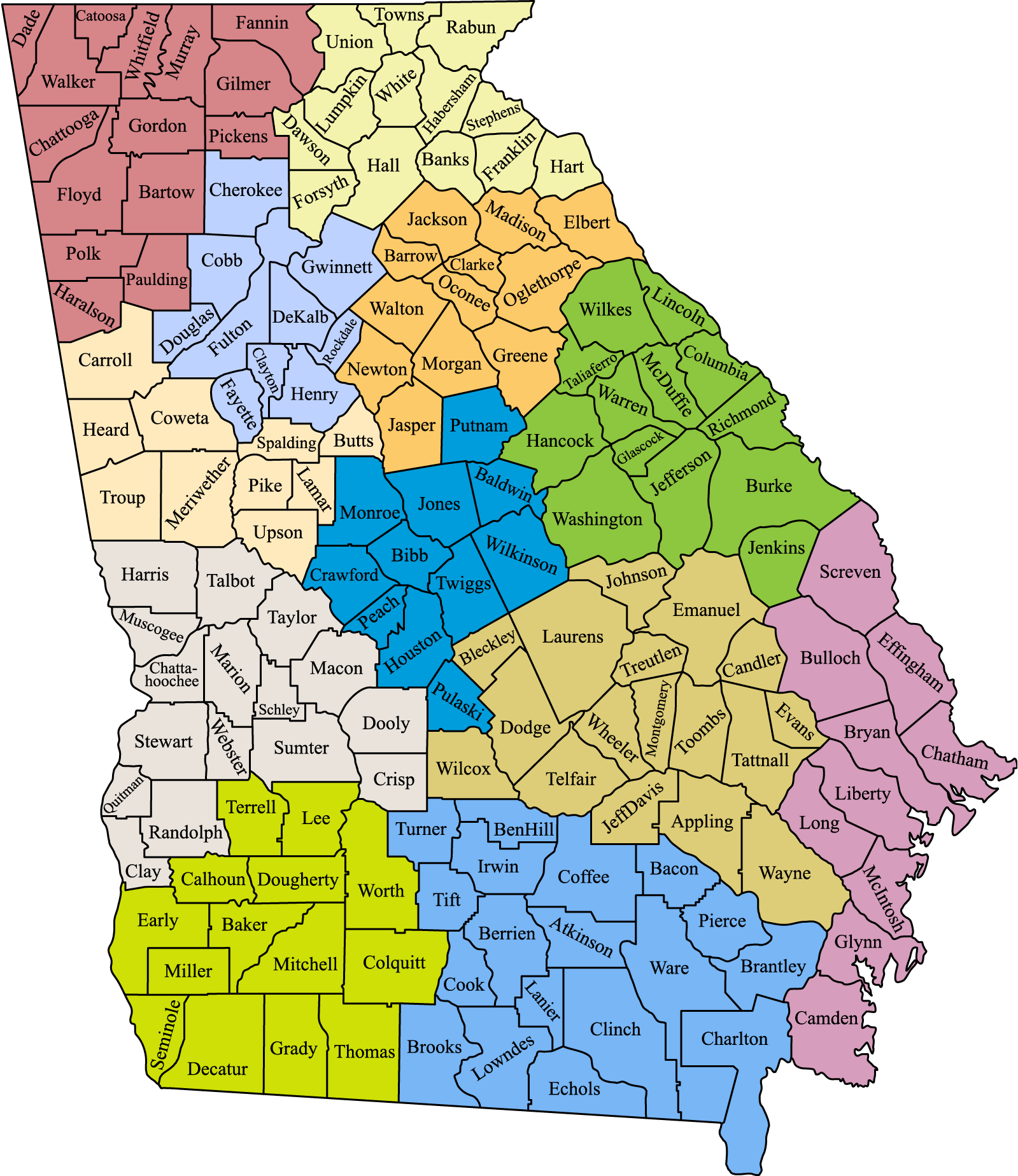 Map Of Georgia Regions Zoning Map - Bank2home.com